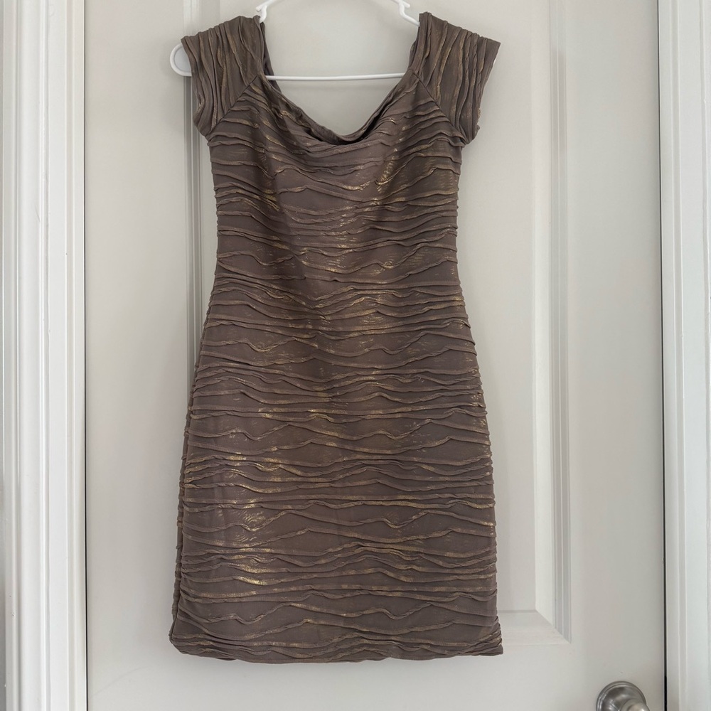 NEW Brat Star Brown and Gold Mini Dress